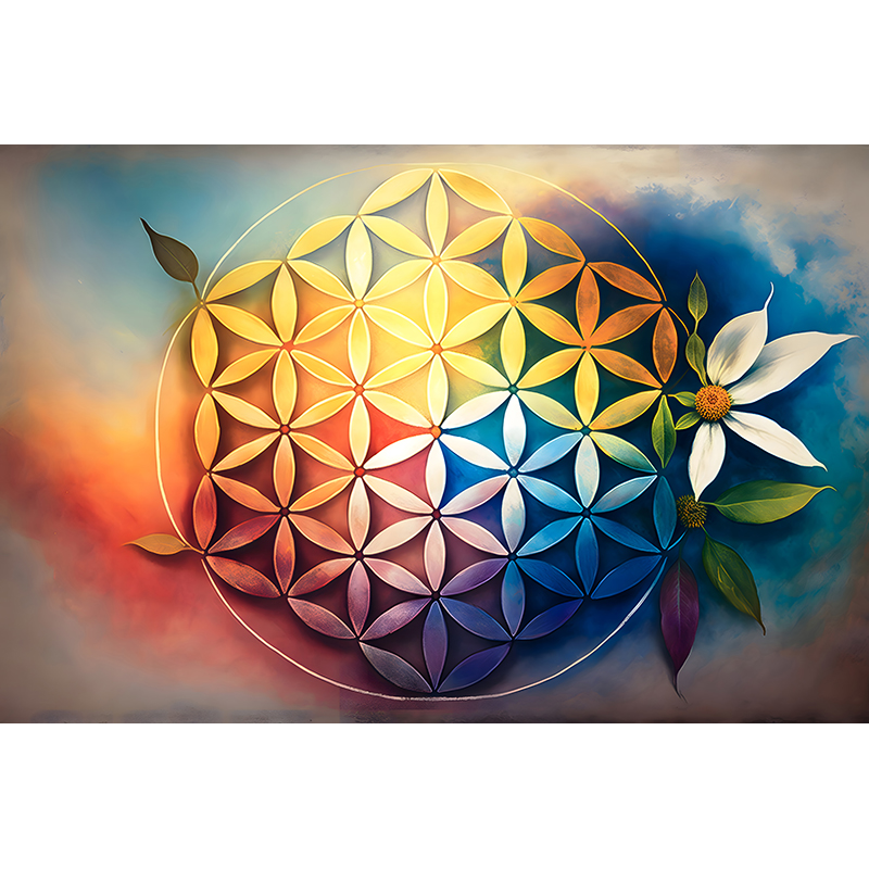 reFlowery - hochwertiges Acryl Wandbild "Blume des Lebens", Blume, bunt, versch. Größen