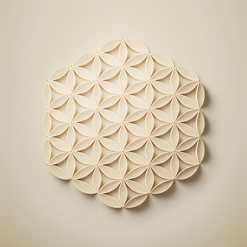 reFlowery – hochwertiges Leinwandbild „Blume des Lebens“, Classic, beige, versch. Größen