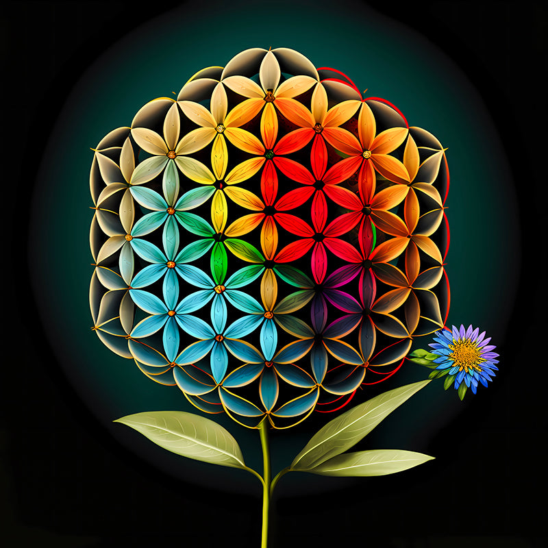 reFlowery – hochwertiges Leinwandbild „Blume des Lebens“, Blume, bunt, versch. Größen