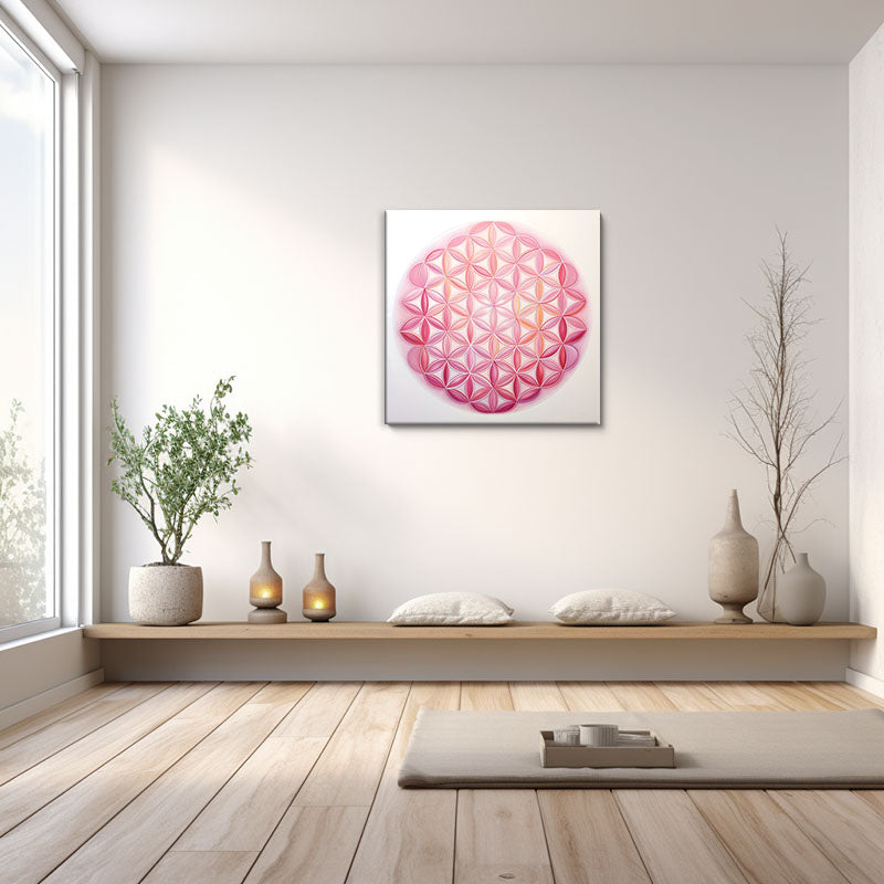 reFlowery – hochwertiges Leinwandbild „Blume des Lebens“, Classic, rosa, versch. Größen