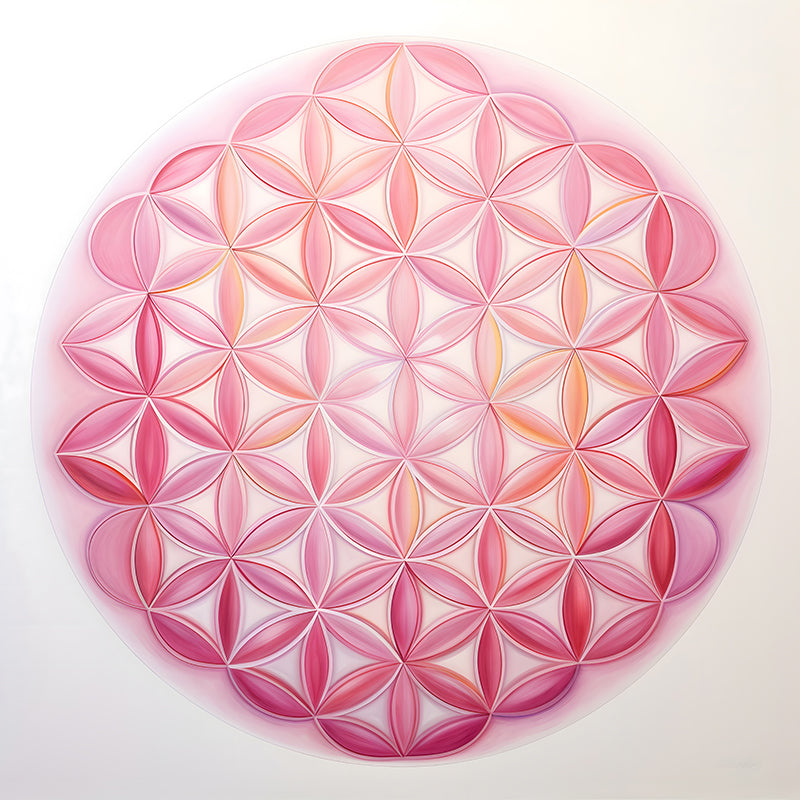 reFlowery – hochwertiges Leinwandbild „Blume des Lebens“, Classic, rosa, versch. Größen